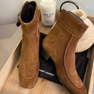 Brand new suede Saint Laurent booties! Size 36.5. Dust bag included (no box)